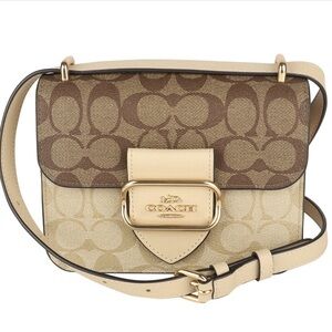 Coach Signature Shoulder Bag Beige